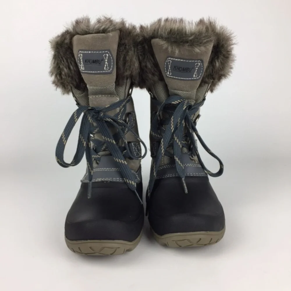 Khombu The Slope Waterproof Gray Winter Snow Boots 7